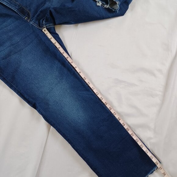 Tommy Jeans Straight Highrise Ankle Dark Wash Stretch Raw Hem Size 12 Size 31 - Picture 12 of 12